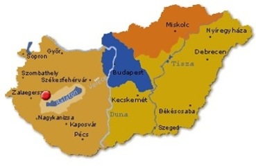 Hotel Napsugar - Heviz on the map of Hungary